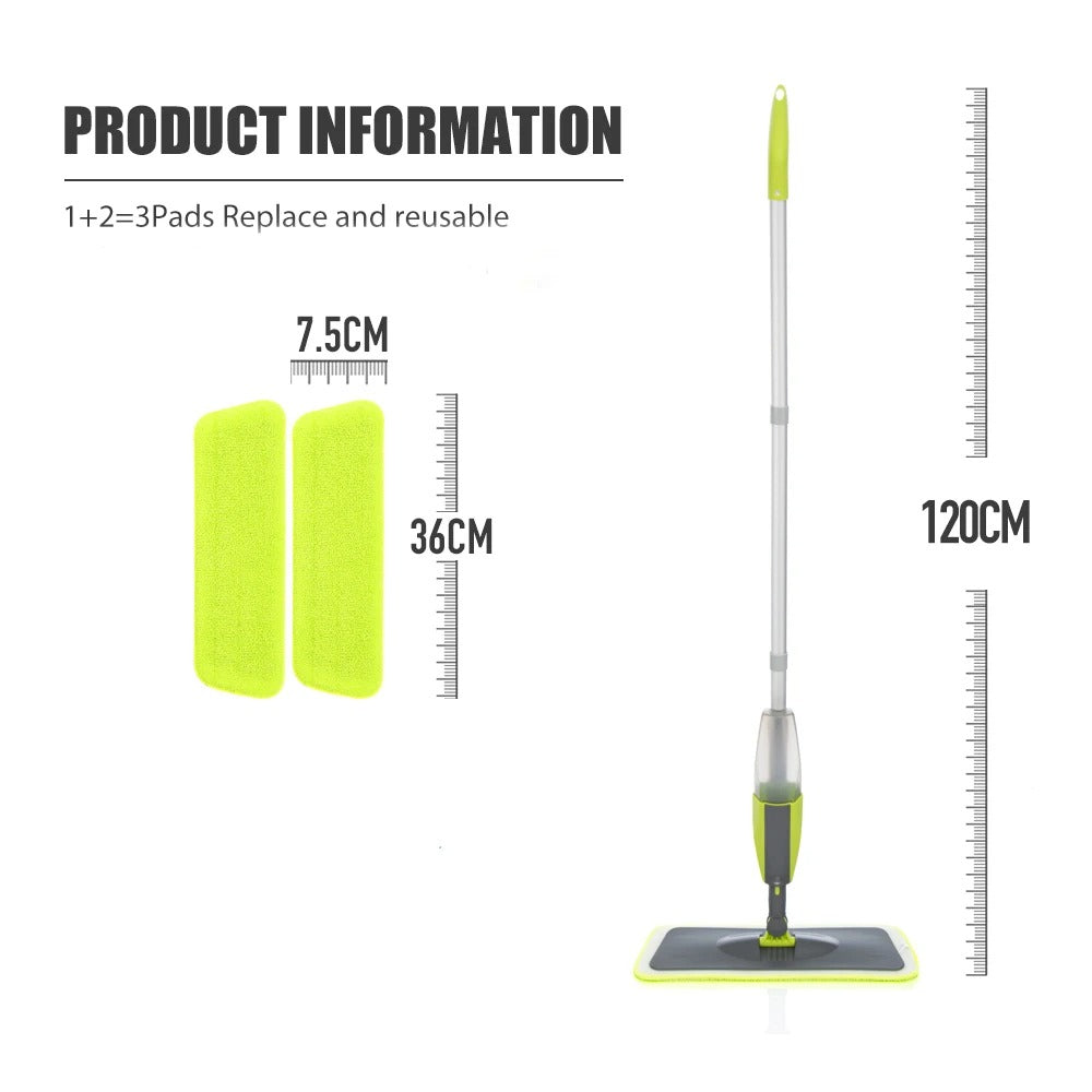 2-in-1 Spray Mop – Refillable Water Spray Floor Cleaner with Microfiber Pad