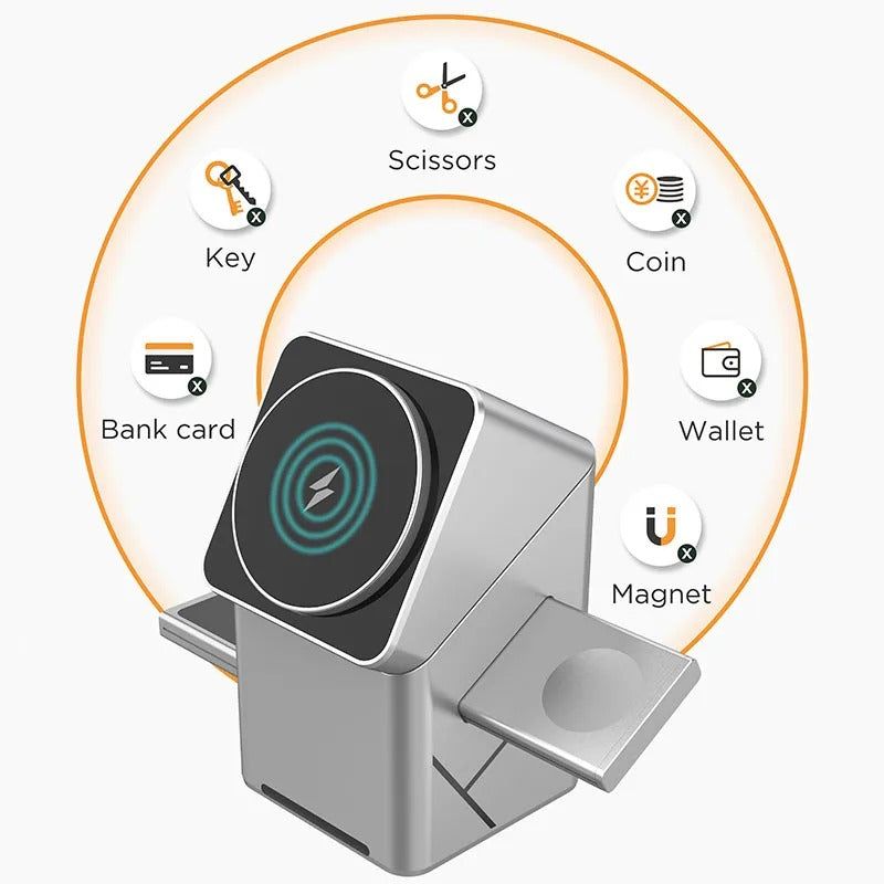 3-in-1 Wireless Charging Station – Fast Charger for iPhone, Apple Watch & AirPods Stand